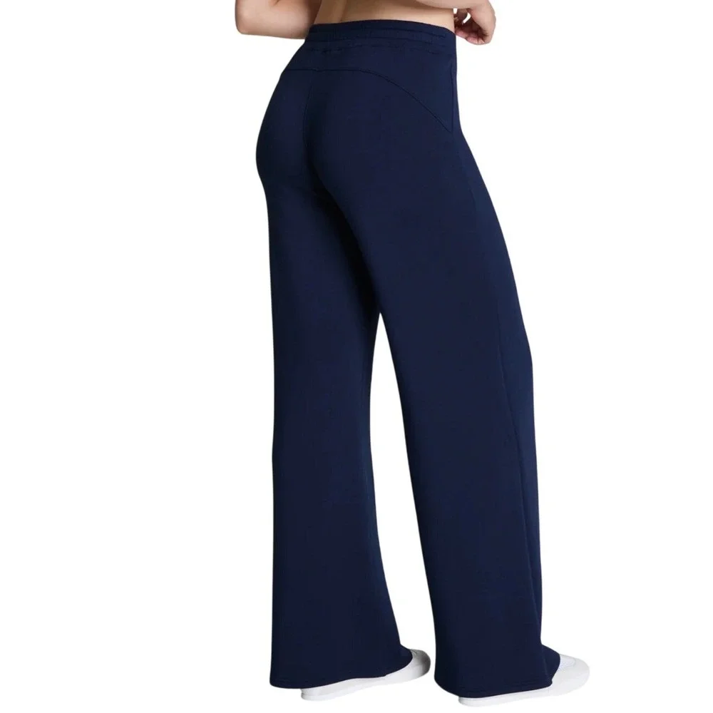 NWT Spanx AirEssentials Wide Leg Pants Women 1X Petite Navy Athleisure Lounge